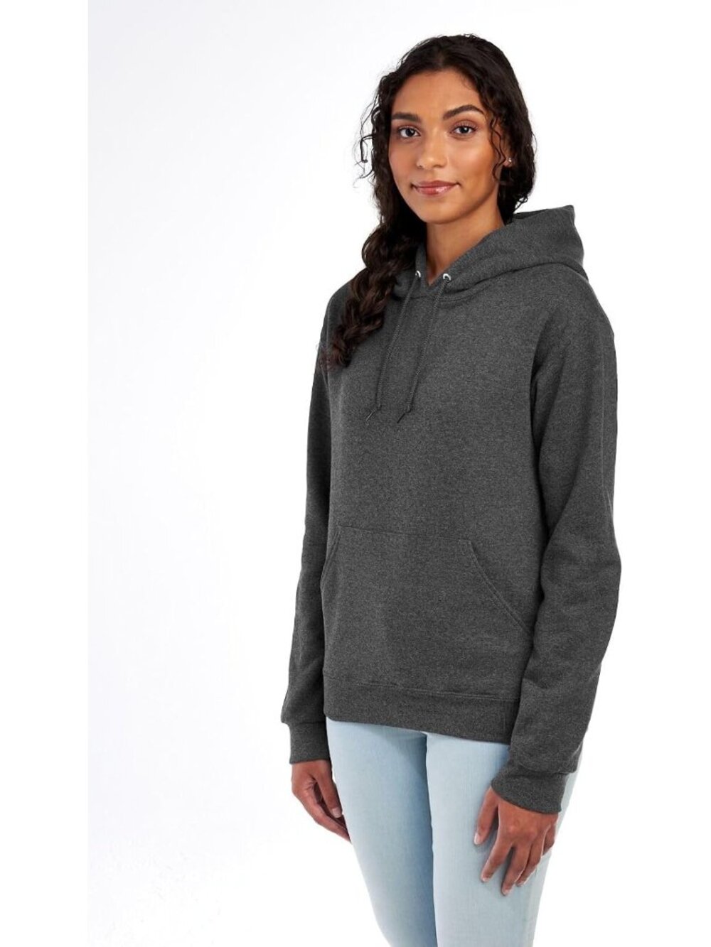 Jerzees Men's Black Heather Long Sleeve Nublend Pullover Sweatshirts Hoodies - Picture 2 of 5